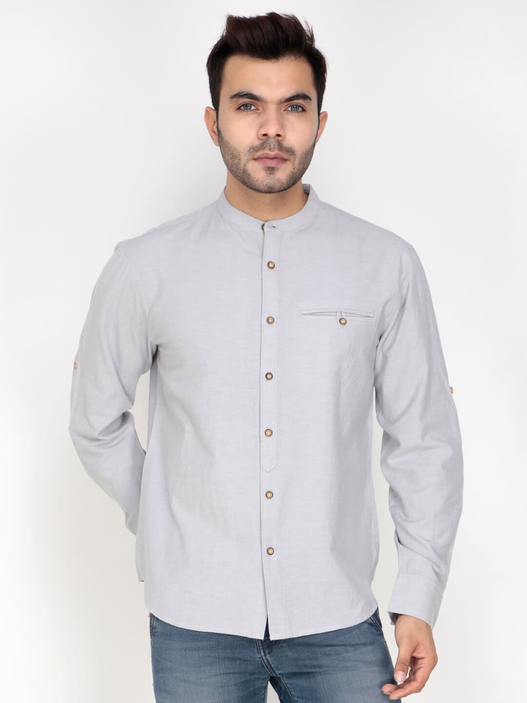 chinese collar shirt mens