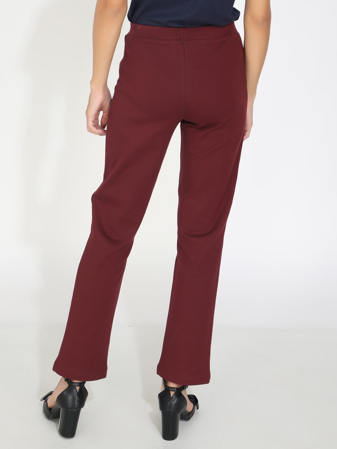 Women Jazz Trouser In Wine - Young Fashion