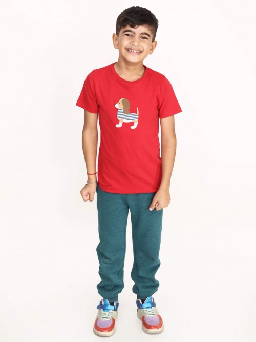 Boy "PUPPY" Printed Round Neck Tshirt