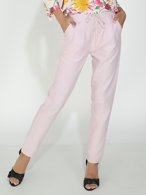 Women String Trouser In Pink