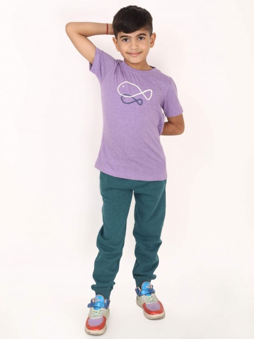 Boy Fish Printed Round Neck Tshirt