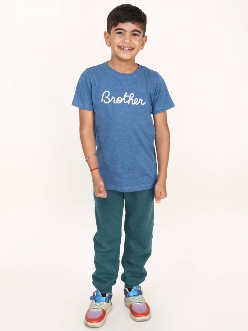 Boy "Brother" Embroidered Round Neck Tshirt