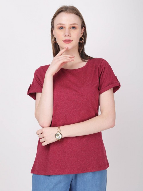 Women Maroon Tshirt