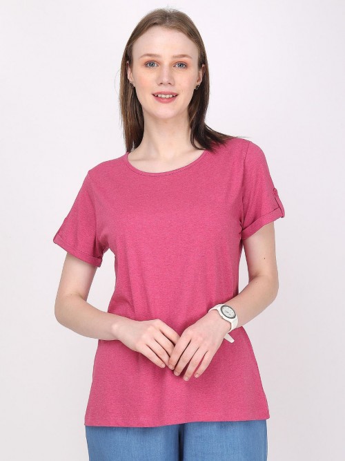 Women Magenta Tshirt